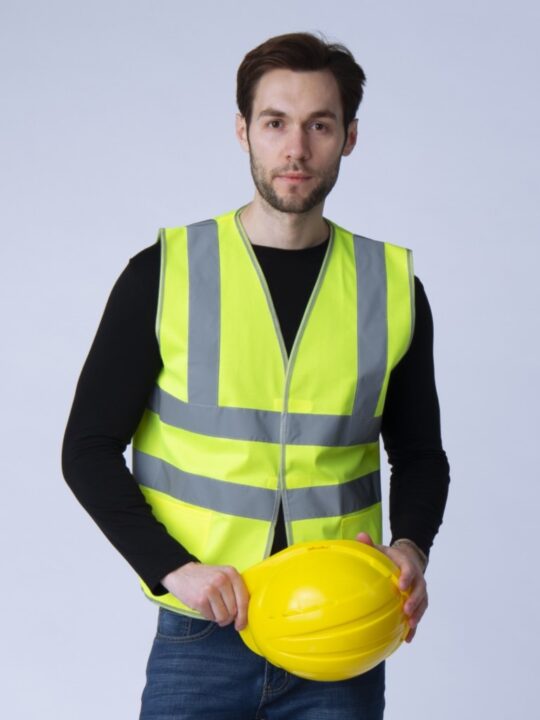 Жилет сигнальный Неон с карманами СОП-4 (тк.Полиэфир,130) тип 3, лимонный