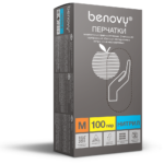 Перчатки BENOVY™ нитриловые 3гр. (100 пар), голубой