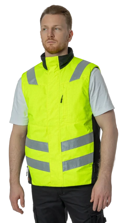 Мультизащитный жилет утепленный Brodeks MW18-05, желтый/черный