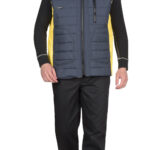 Жилет СИРИУС-УРБАН утепленный с капюшоном сине-серый с желтым
