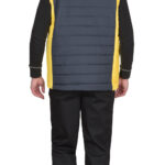 Жилет СИРИУС-УРБАН утепленный с капюшоном сине-серый с желтым