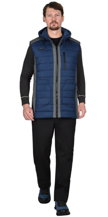 Жилет СИРИУС-УРБАН синий с серым