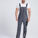 Полукомбинезон ProfLineLeader (тк.Хлопок/Спандекс,260), серый/черный