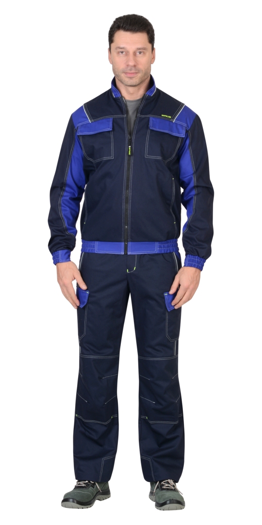 Куртка «СИРИУС-Карат» т.синий с васильковым  80% х/б, МВО пл. 255 г/кв.м